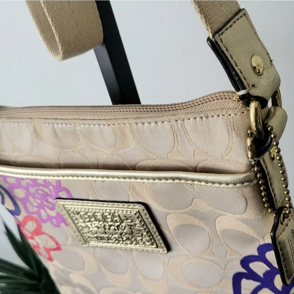 Coach Poppy Floral Beige Crossbody Bag - Picture 5 of 12